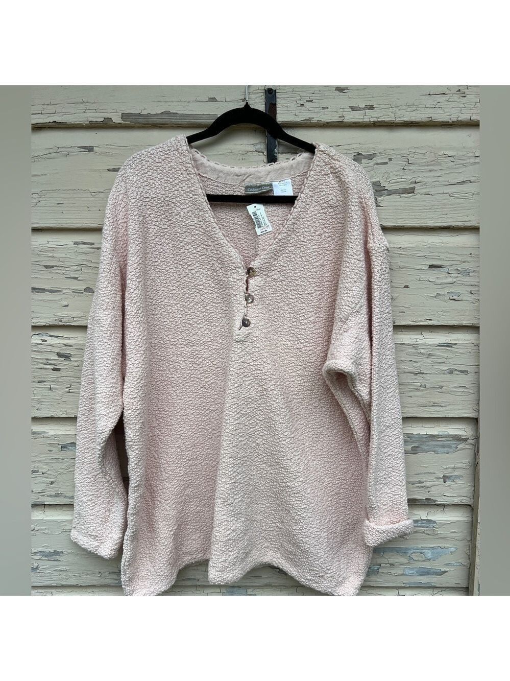 Vintage 90s Coldwater Creek 100% Cotton Chunky Boucle Knit Oversized Sweater XL